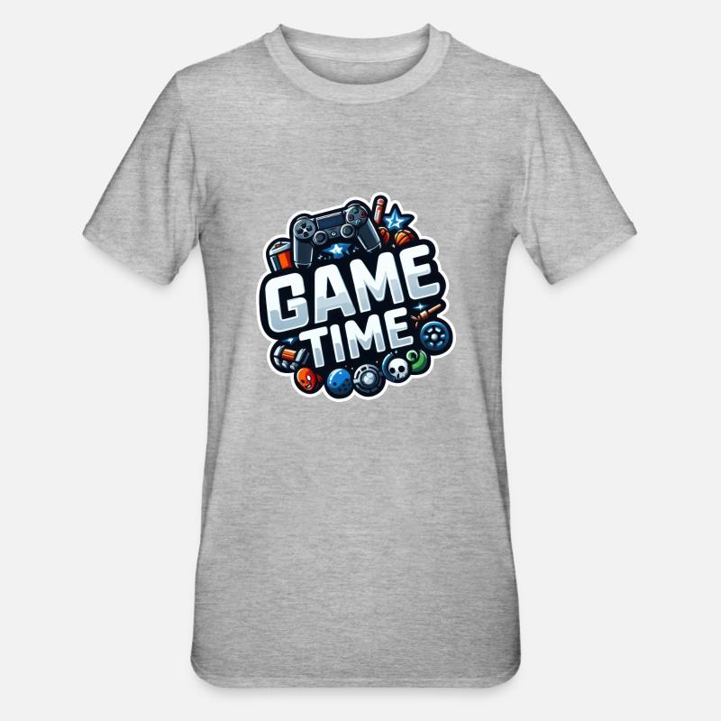 Game Time! - Unisex Polycotton T-Shirt - heather grey
