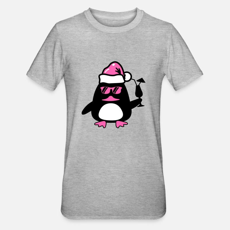Noël du canard de plage - T-shirt polycoton Unisexe - gris chiné