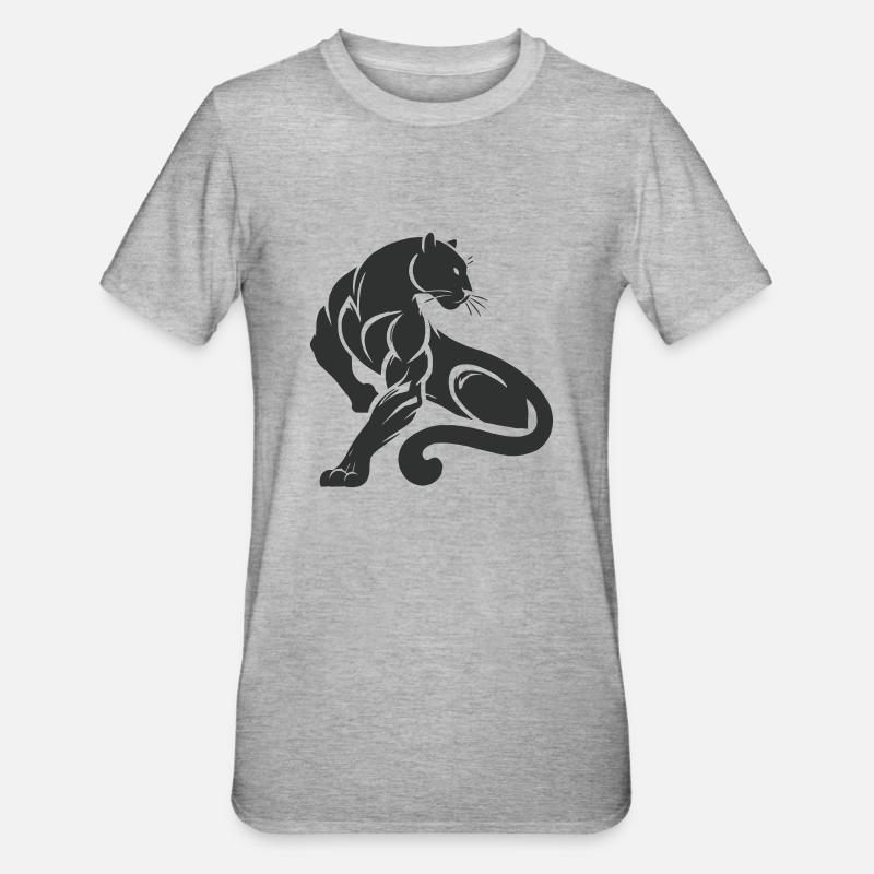 Panthère léopard - T-shirt polycoton Unisexe - gris chiné