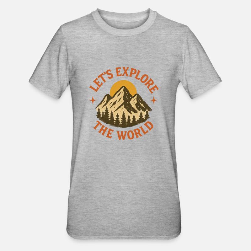 Explorons le monde - T-shirt polycoton Unisexe - gris chiné