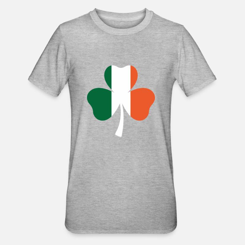 Drapeau irlandais Trèfle Saint-Patrick - T-shirt polycoton Unisexe - gris chiné