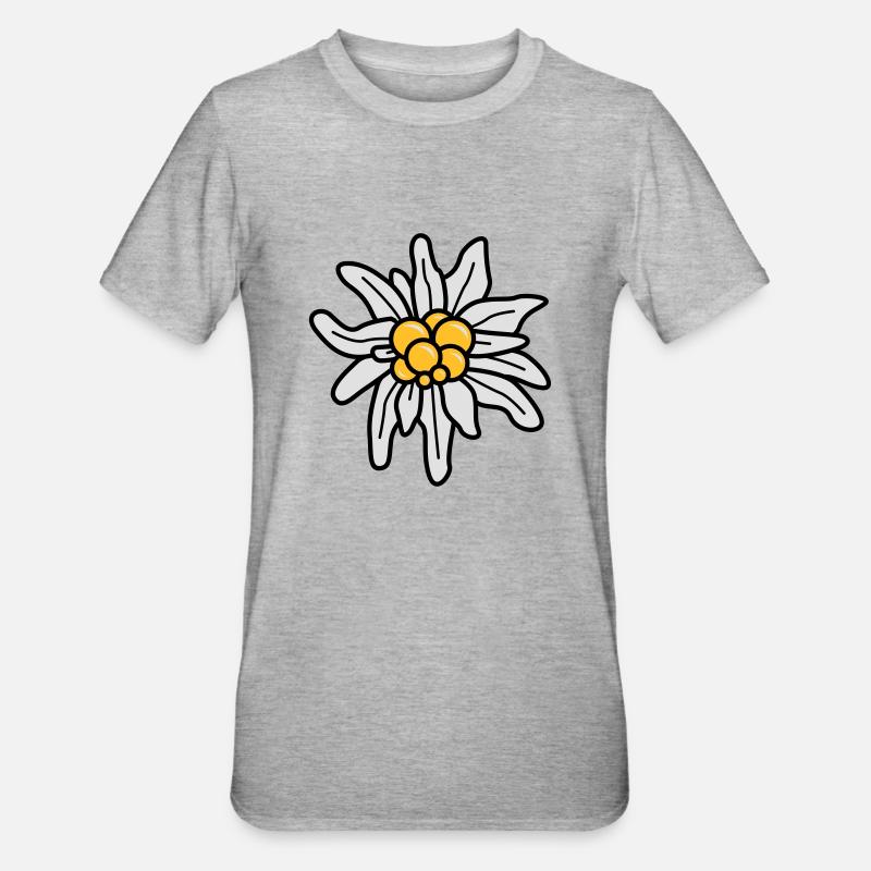 Edelweiss - Unisex Polycotton T-Shirt - Grau meliert