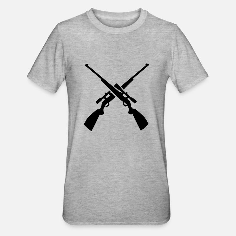 gewehre - Unisex Polycotton T-Shirt - Grau meliert