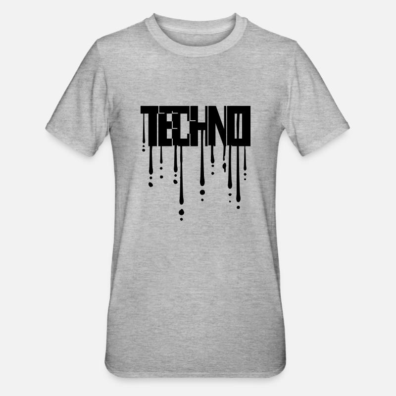Tropfen Graffiti Techno - Unisex Polycotton T-Shirt - Grau meliert