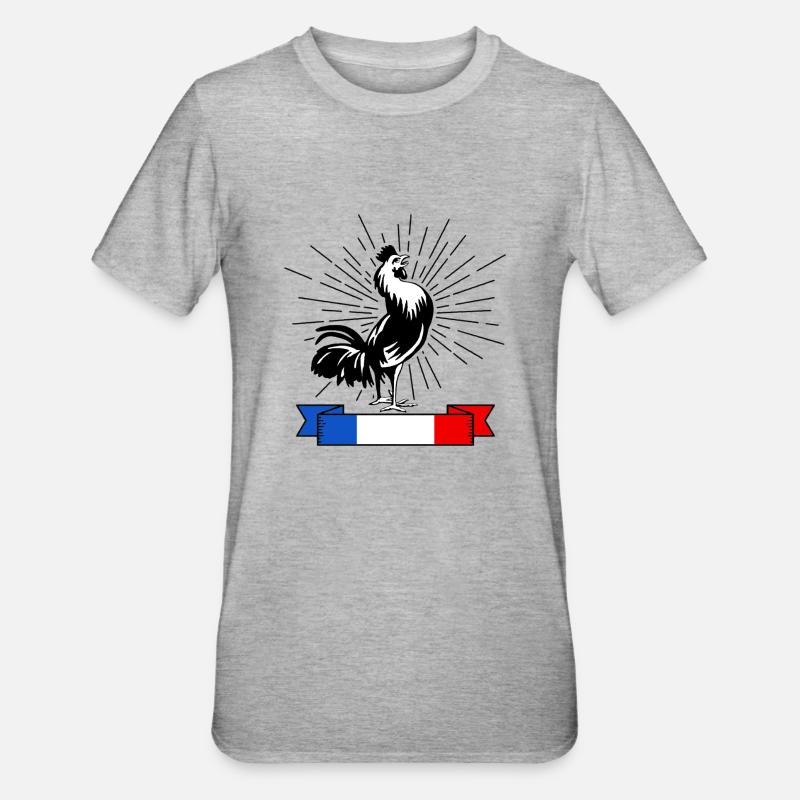 Il gallo francese - Maglietta unisex, mix cotone e poliestere - grigio melange