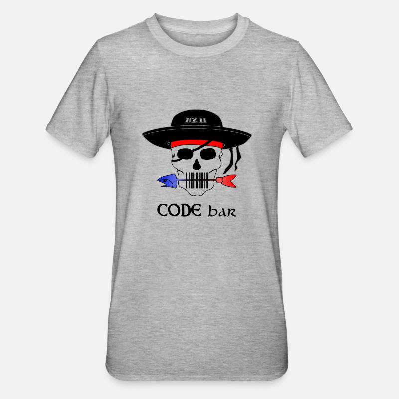 Code Bar couleur - T-shirt polycoton Unisexe - gris chiné
