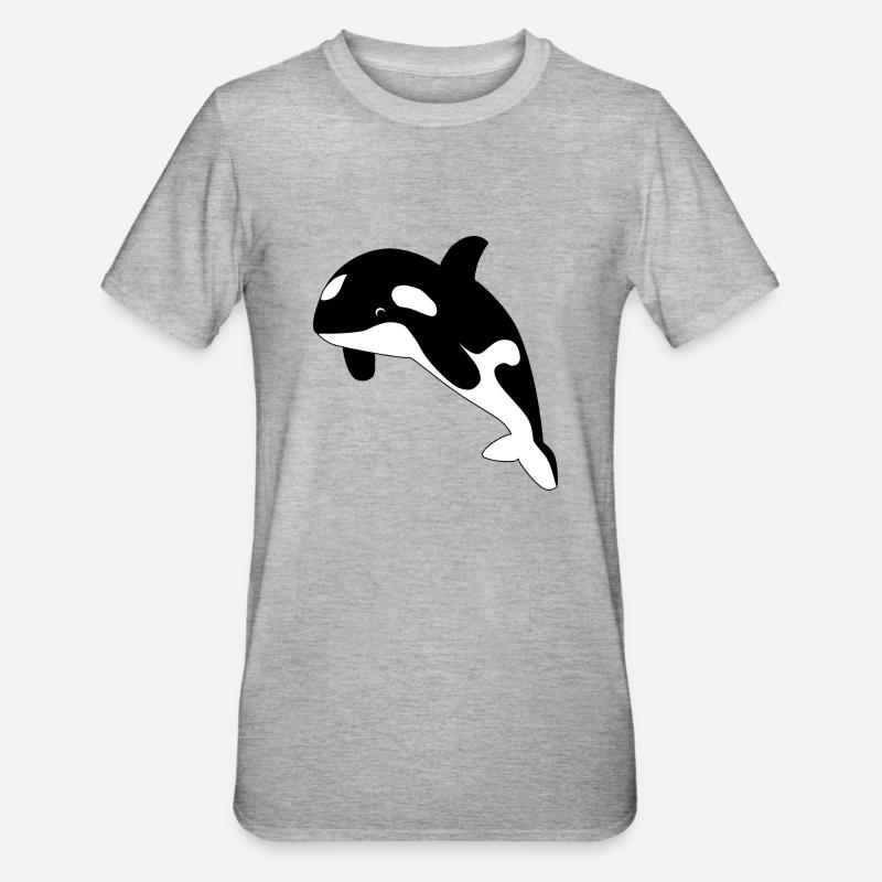 Orca / Schwertwal - Unisex Polycotton T-Shirt - Grau meliert