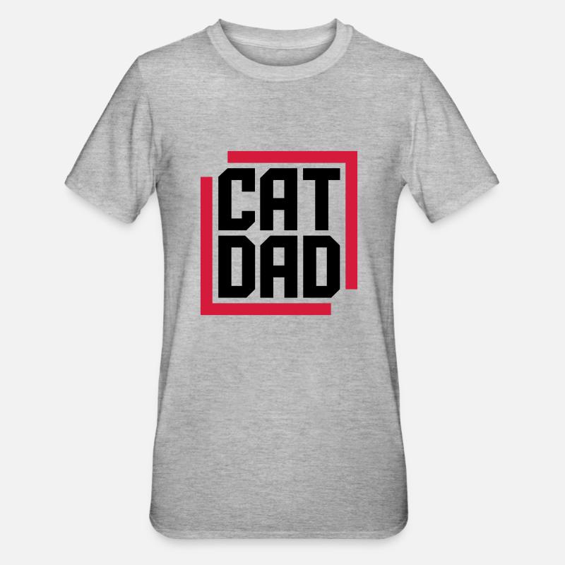 Conception du logo Cat Dad - T-shirt polycoton Unisexe - gris chiné