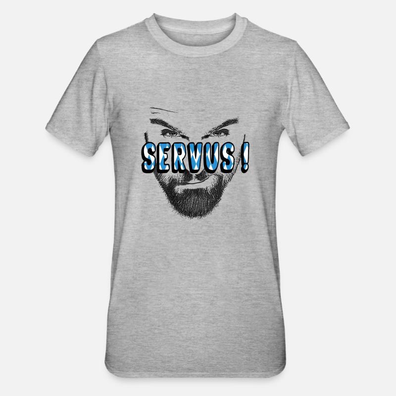 Servus bayrisch dialekt - Unisex Polycotton T-Shirt - Grau meliert