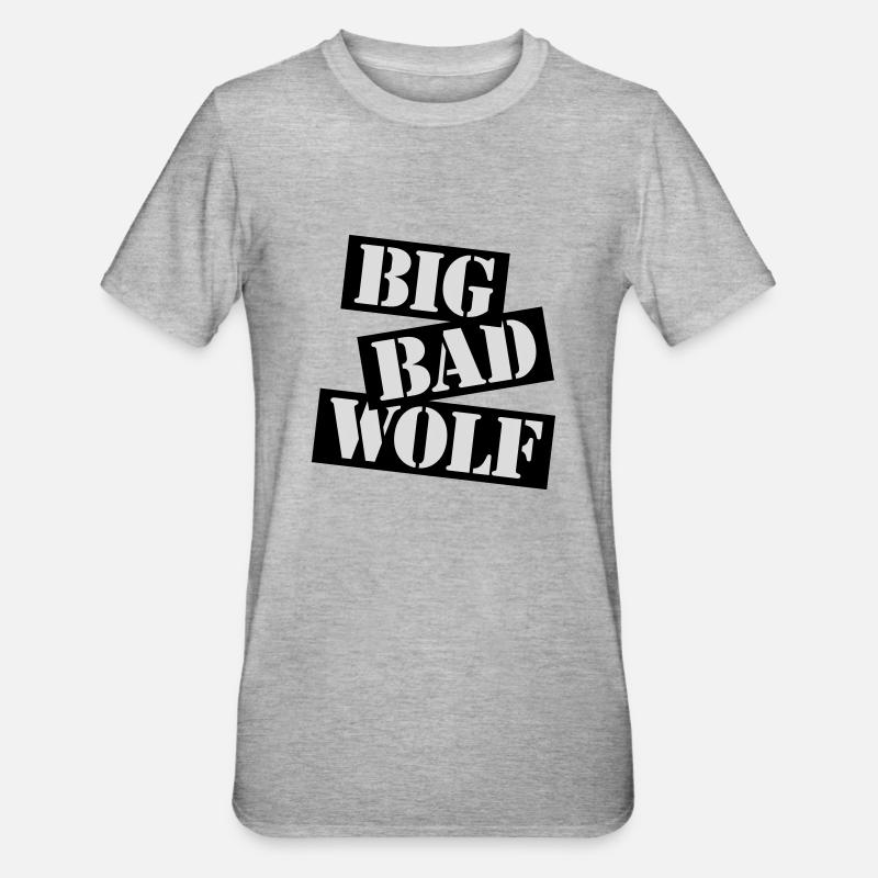 big bad wolf quote - Unisex Polycotton T-Shirt - heather grey