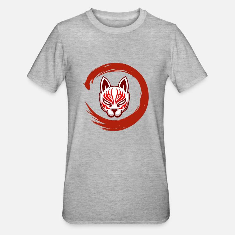Masque de samouraï Red Circle - T-shirt polycoton Unisexe - gris chiné