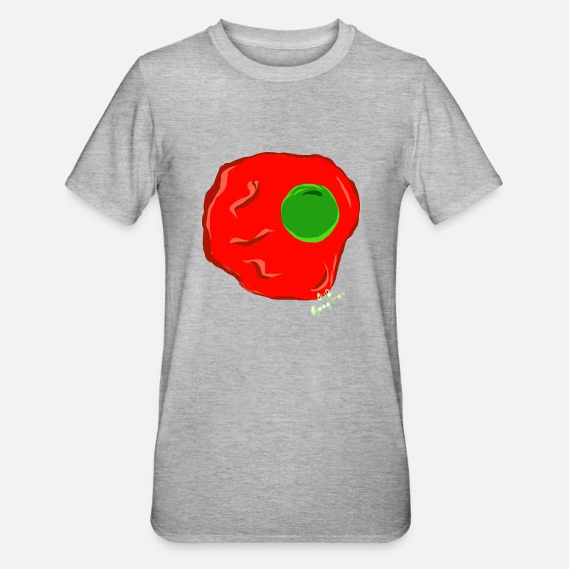 ROTES SPIEGELEI - Unisex Polycotton T-Shirt - Grau meliert