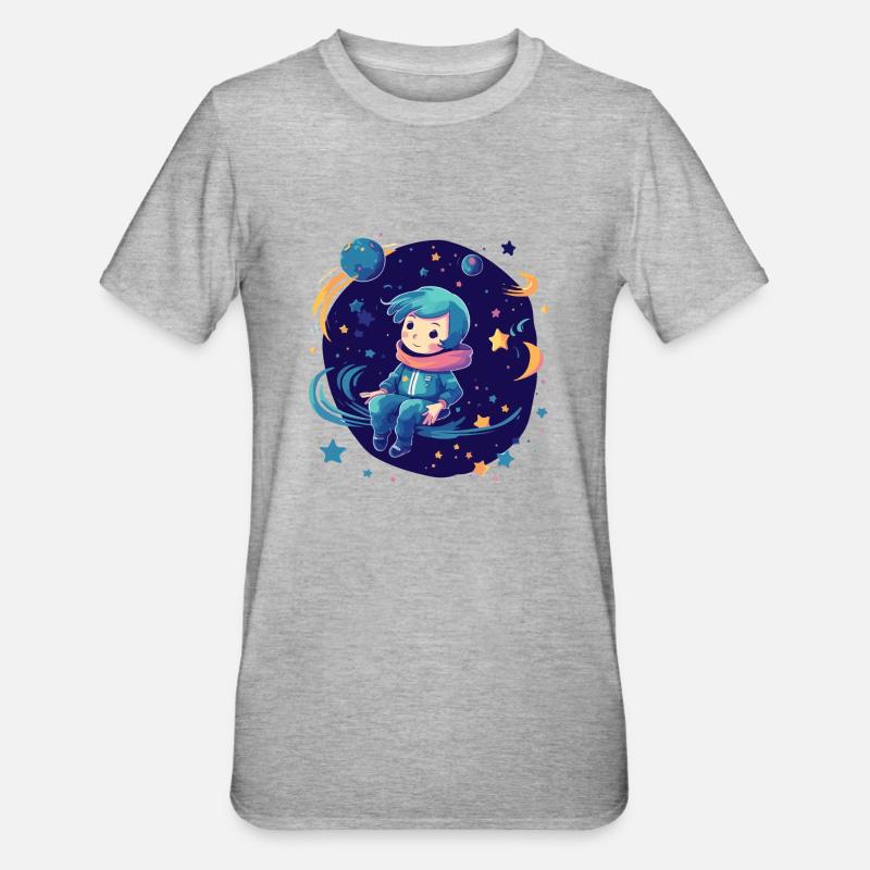 Ouna dans l'espace - T-shirt polycoton Unisexe - gris chiné