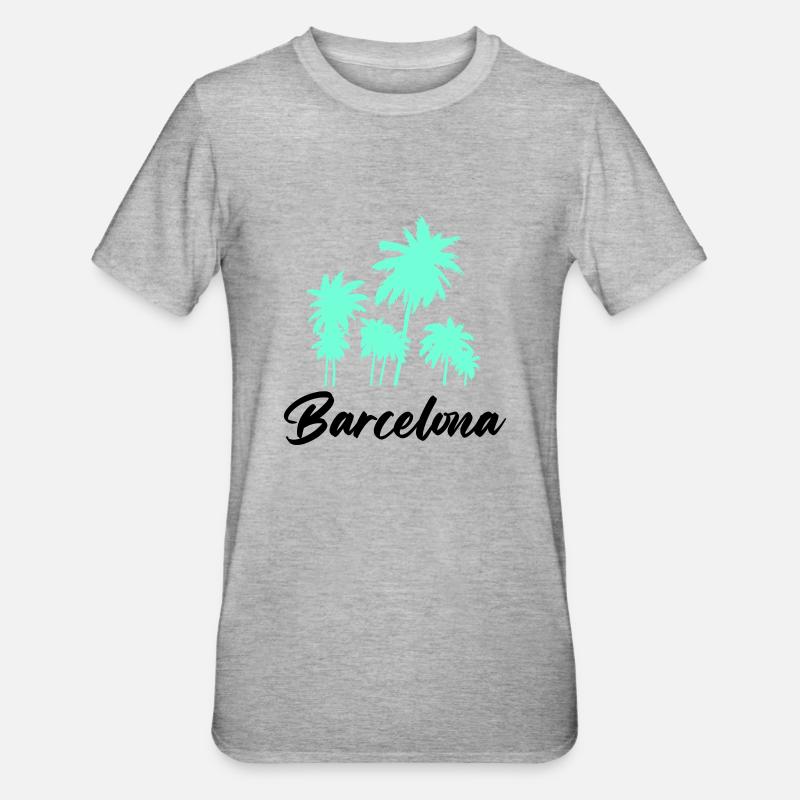Barcelone - T-shirt polycoton Unisexe - gris chiné