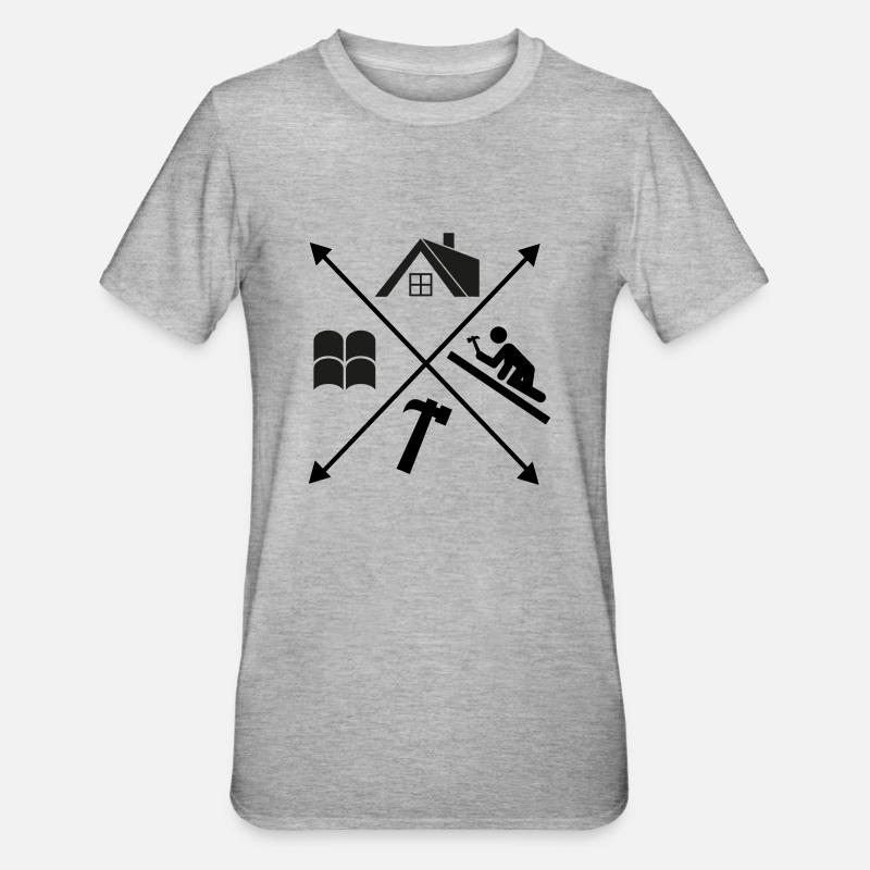 Dachdecker - Unisex Polycotton T-Shirt - Grau meliert