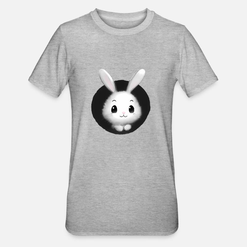 White Rabbit Rabbit - Unisex Polycotton T-Shirt - heather grey