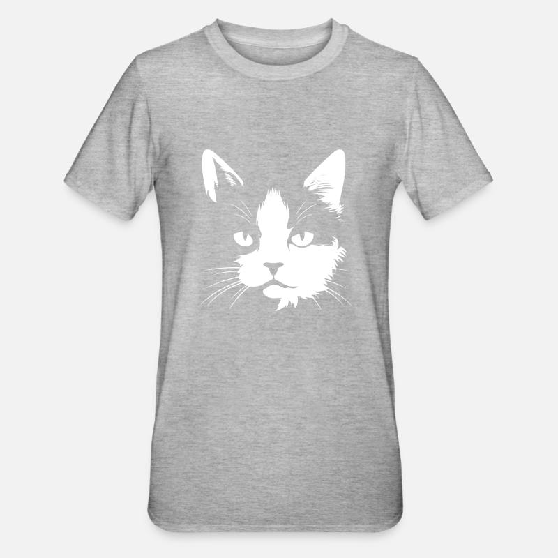 Chat, Motif De Chat - T-shirt polycoton Unisexe - gris chiné