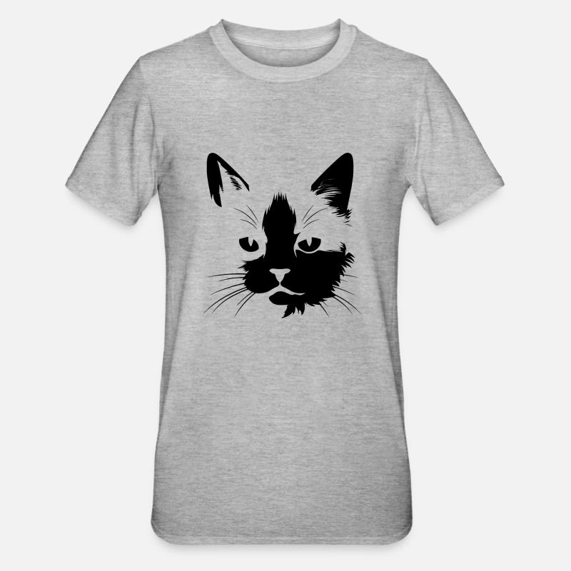 Chat, Motif De Chat - T-shirt polycoton Unisexe - gris chiné