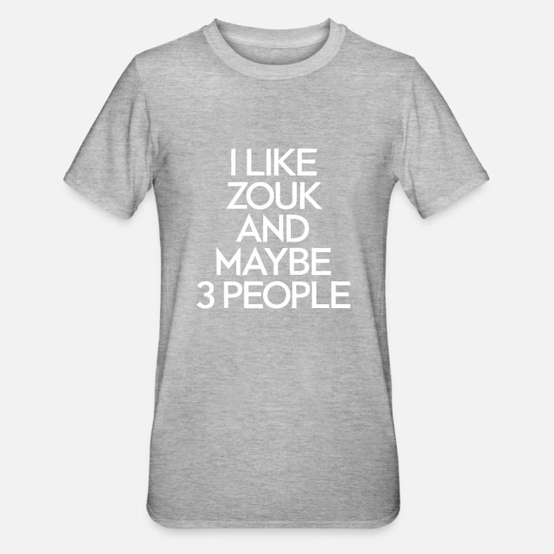 Zouk-Tanz-Geschenk - Unisex Polycotton T-Shirt - Grau meliert