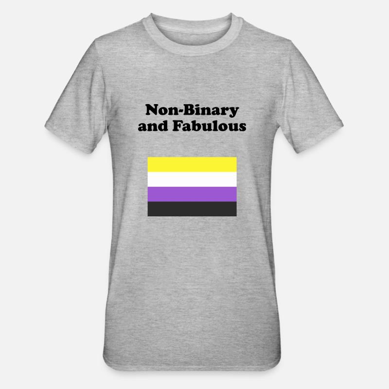 Non Binary and Fabulous - Unisex Polycotton T-Shirt - heather grey