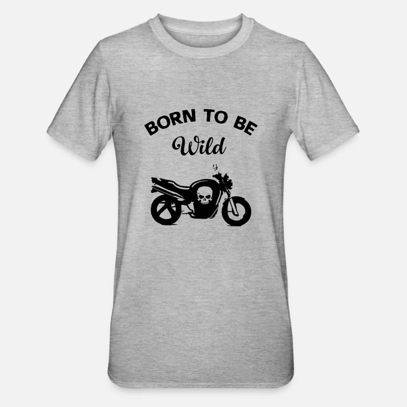 motorrad - Unisex Polycotton T-Shirt - Grau meliert