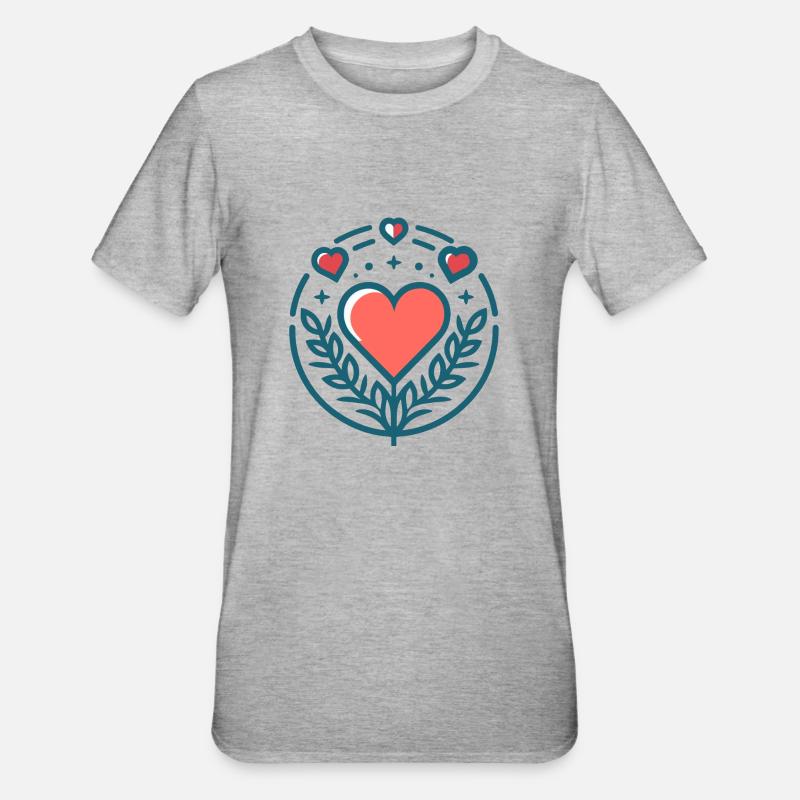 Saint-Valentin - T-shirt polycoton Unisexe - gris chiné