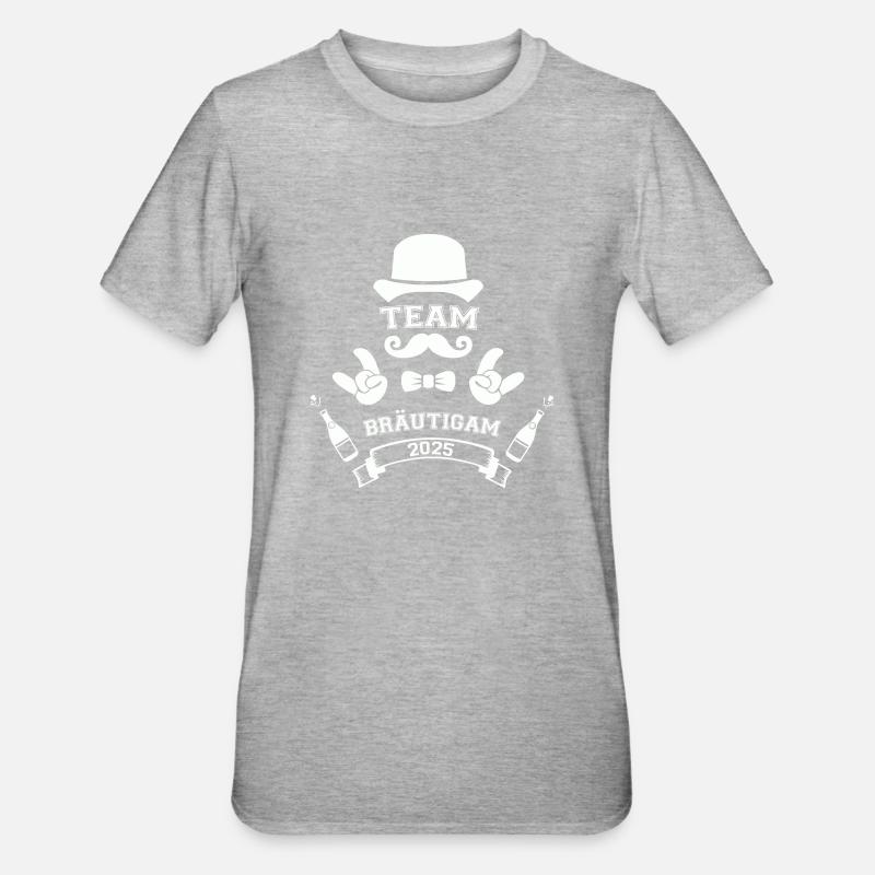 team bräutigam 2025 - Unisex Polycotton T-Shirt - Grau meliert