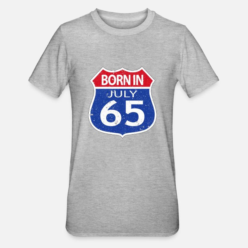 Geboren im Juli 1965 - Unisex Polycotton T-Shirt - Grau meliert
