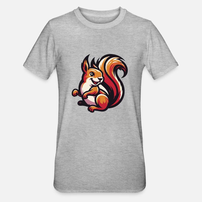 Rotes Eichhörnchen Grace - Unisex Polycotton T-Shirt - Grau meliert