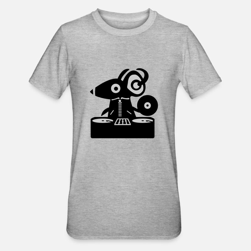 DJ Mouse - Rat - T-shirt polycoton Unisexe - gris chiné