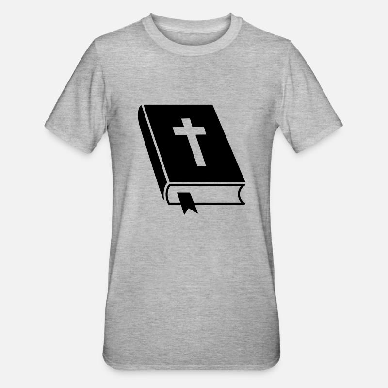 Bibel 1c - Unisex Polycotton T-Shirt - Grau meliert