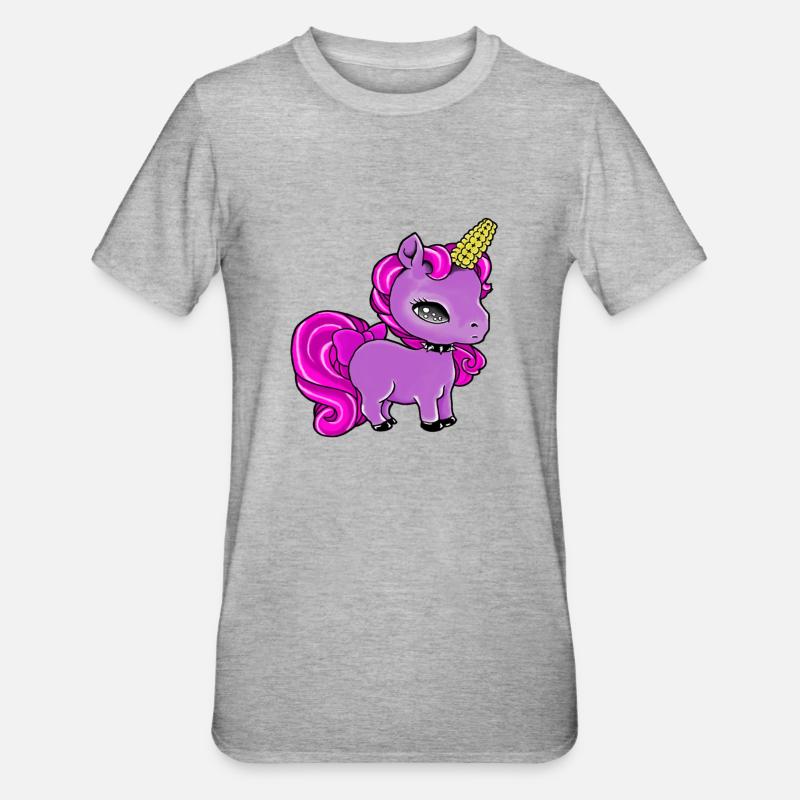 Uni (corn) - Unisex Polycotton T-Shirt - heather grey