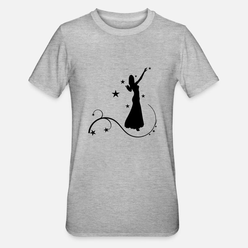 Bauchtanz mit Sternen - Unisex Polycotton T-Shirt - Grau meliert
