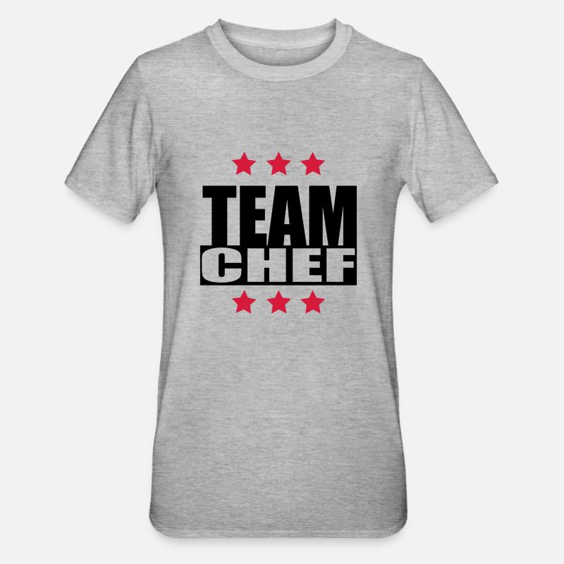 Team Chef - Unisex Polycotton T-Shirt - Grau meliert