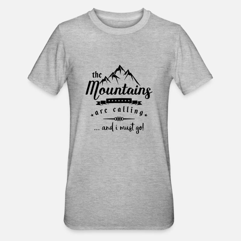 mountains are calling - Unisex Polycotton T-Shirt - Grau meliert