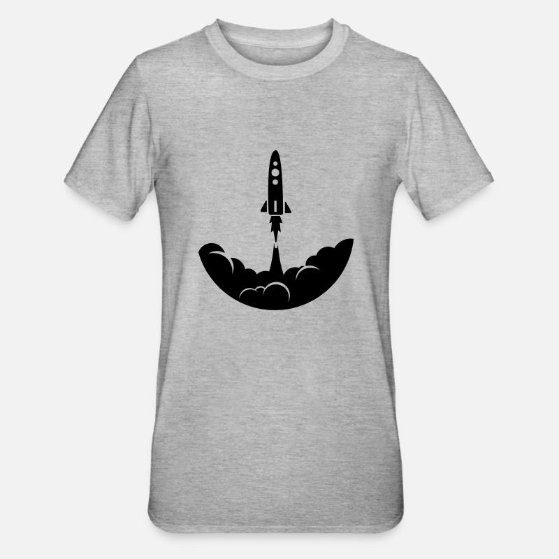 Fusée spatiale - T-shirt polycoton Unisexe - gris chiné