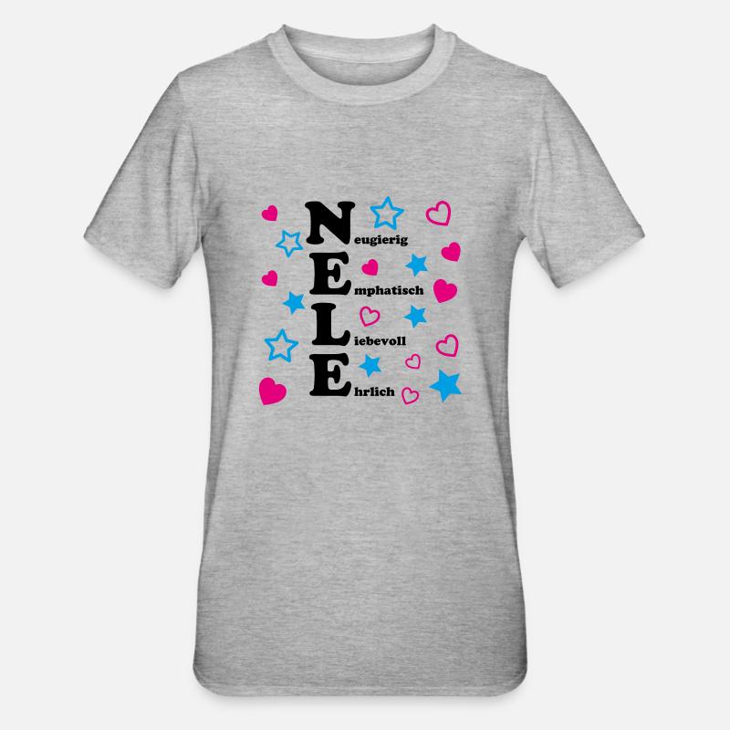 Nele - Unisex Polycotton T-Shirt - Grau meliert