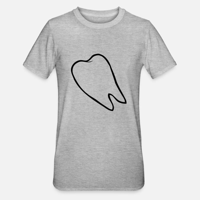Verlorener Backenzahn Comic - Unisex Polycotton T-Shirt - Grau meliert