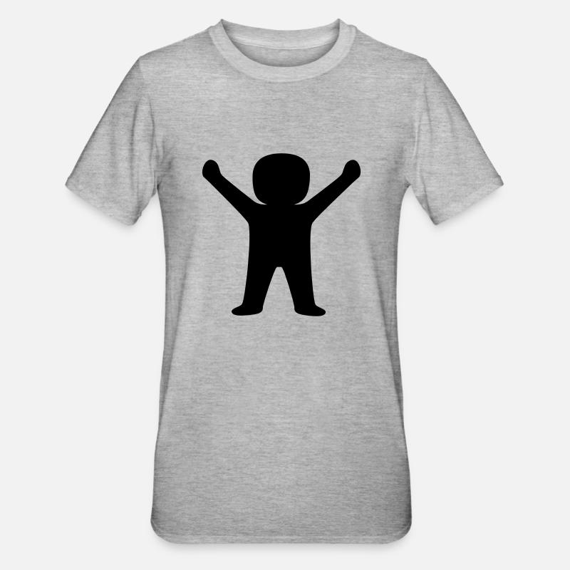 Conception d’illustration masculine heureuse - T-shirt polycoton Unisexe - gris chiné