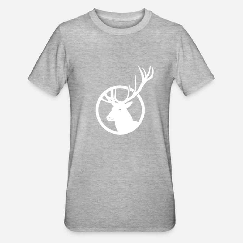 Deer - Unisex Polycotton T-Shirt - heather grey