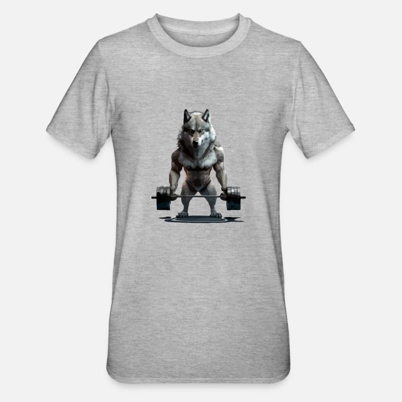 Der Wolf mit Veränderungen - Unisex Polycotton T-Shirt - Grau meliert