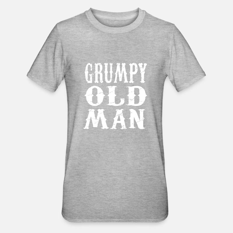 GRUMPY OLD MAN - Unisex Polycotton T-Shirt - heather grey