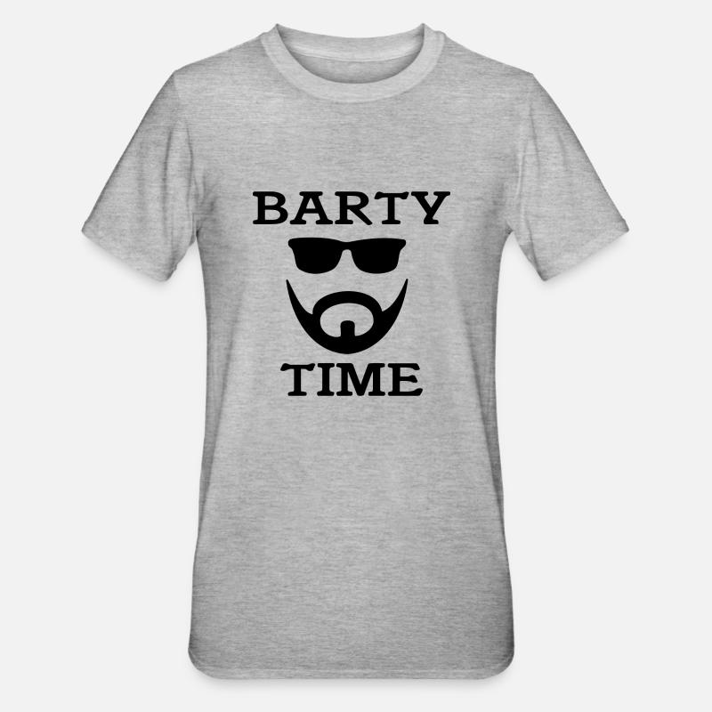 BARTY TIME - Unisex Polycotton T-Shirt - Grau meliert