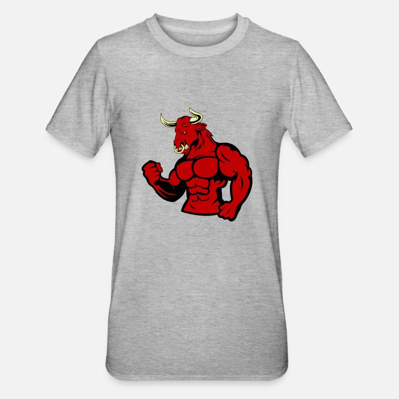 bull - Unisex Polycotton T-Shirt - heather grey