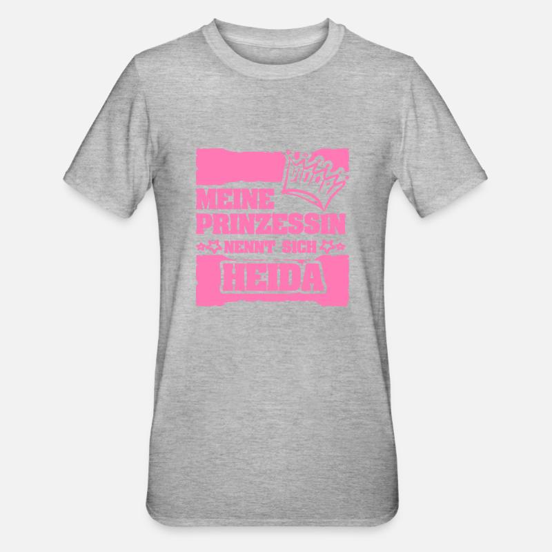 Mädchenname Heida - Unisex Polycotton T-Shirt - Grau meliert