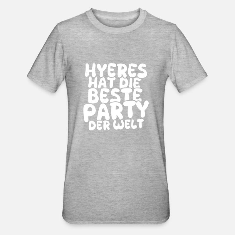 Hyères comme destination de vacances - T-shirt polycoton Unisexe - gris chiné