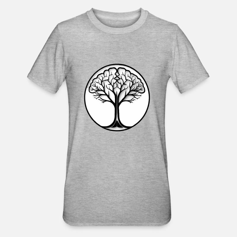 Brain Tree Logo - Mezmerizing Design - Unisex Polycotton T-Shirt - Grau meliert