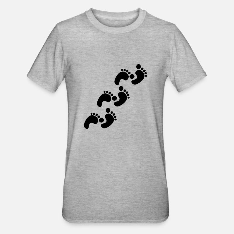 footprints - Unisex Polycotton T-Shirt - heather grey