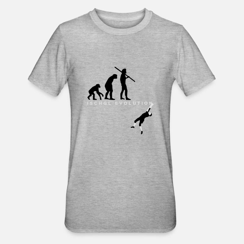 Evolution Bergsteiger - Unisex Polycotton T-Shirt - Grau meliert