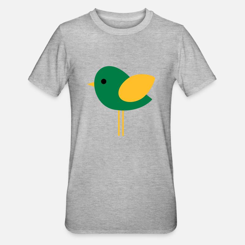 Vogel - Unisex Polycotton T-Shirt - Grau meliert